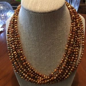 Silpada Copper Freshwater Pearls Artisan Necklace